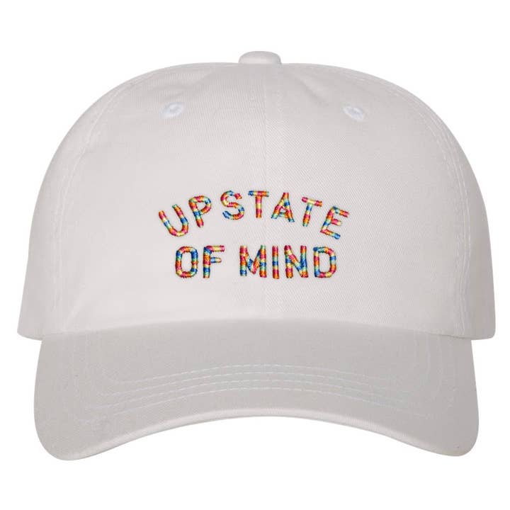 Gorro Pride bordado Upstate of Mind, color blanco para venta al por mayor de Compas Life - Upstate of Mind