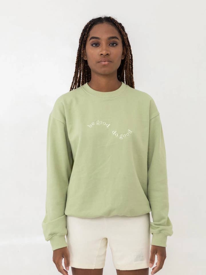 THIS IS A LOVE SONG - Wholesale Sweatshirt – Women's - Be Good Do Good Sweater (Watercress)1