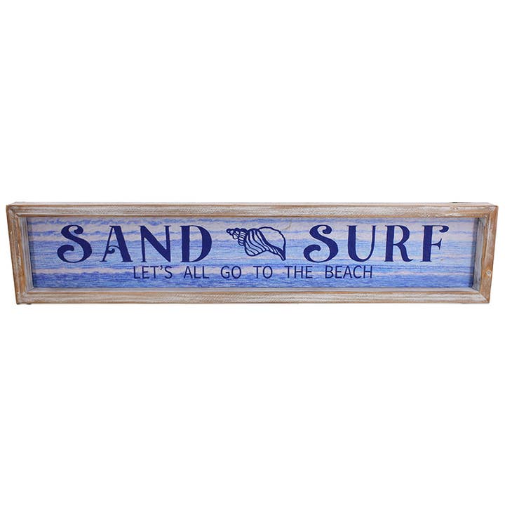 24" Sand and Surf Wood Sign for wholesale by CB Home Collection