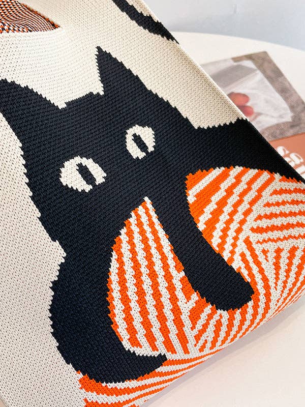 FurDecoration - Wholesale Tote Bag - Women's - Contrast Color Streamer Woven Bags Handbag8