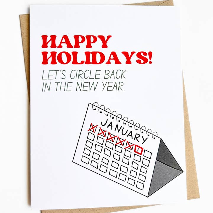 Five Dot Post - Wholesale Season's Greetings Card - Circle Back Funny Holiday Card for the Office Coworker Card