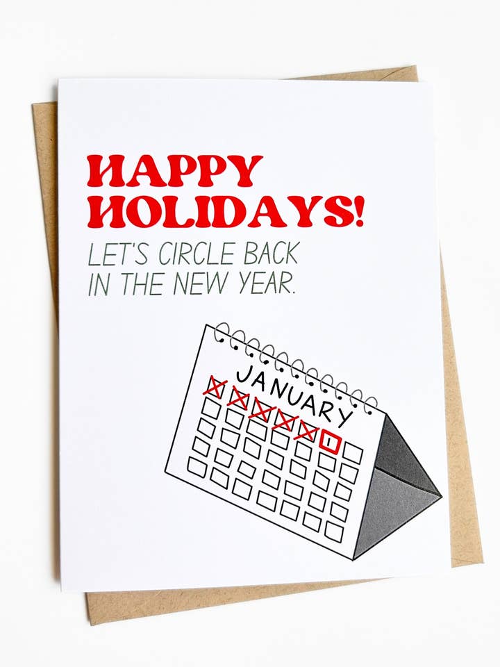Circle Back Funny Holiday Card for the Office Coworker Card for wholesale by Five Dot Post