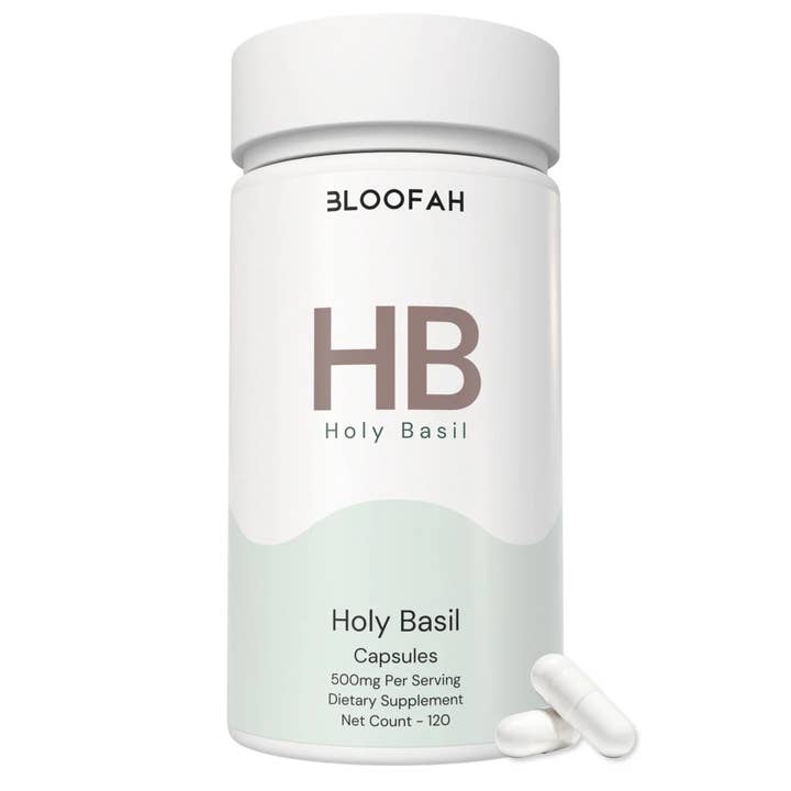 Bloofah HB – Capsules de Basilic Sacré 500mg | Soutien au Stress & à l'Immunité (120 Capsules) pour la vente par Bloofah