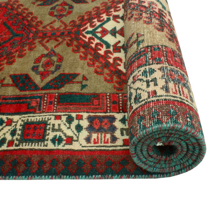 Noori Rug - Wholesale Area Rug - Fine VTG Basil Brown/Ivory Runner, 3'3" x 11'0"6