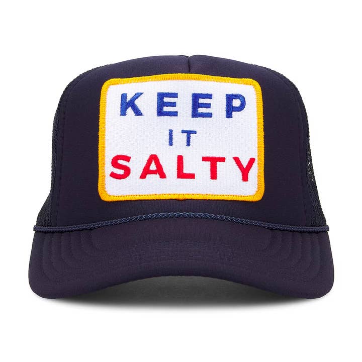 Keep It Salty Trucker Hat in Navy and other Purchase Wholesale salty hat. Free Returns & Net 60 Terms on Faire trending on Faire.