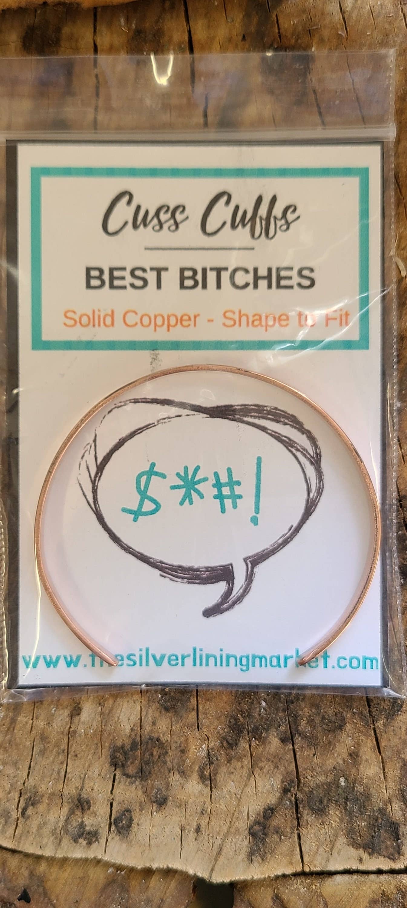 Silver Lining Studio – wholesale Cuff bracelet – Best Bitches - Gold Brass or Copper Bangle Bracelet3