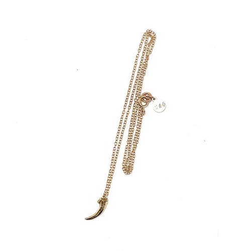 Crow Claw Charm Necklace - 14k Yellow Gold for wholesale by Brooklyn Heavy Metal