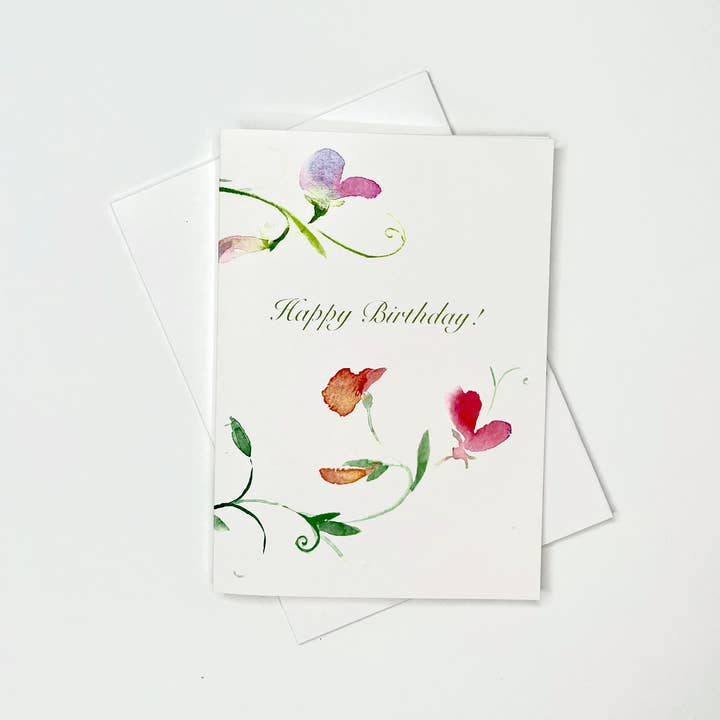 Susel & Co - Wholesale Birthday Card - Sweet Pea Birthday - Greeting Card