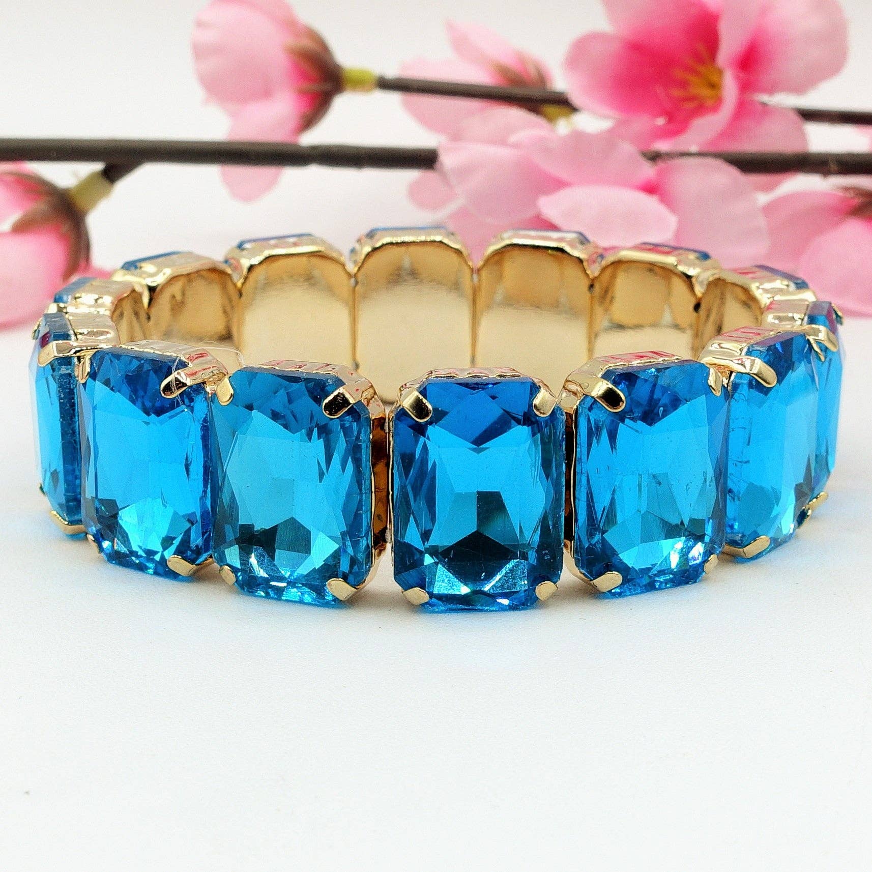 Daemon srls - Wholesale Bangle Bracelet - MARGOT - Bracciale Elasticizzato con pietre sfaccettate - LUCE COLLECTION28