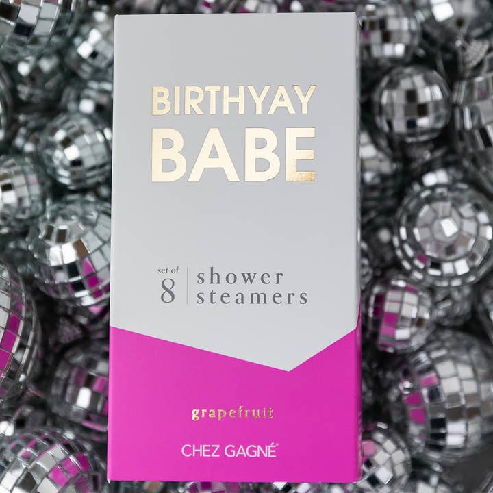 Chez Gagné - Wholesale Shower steamer/bomb - Birthyay Babe - Birthday Shower Steamers - Grapefruit - Set of 84
