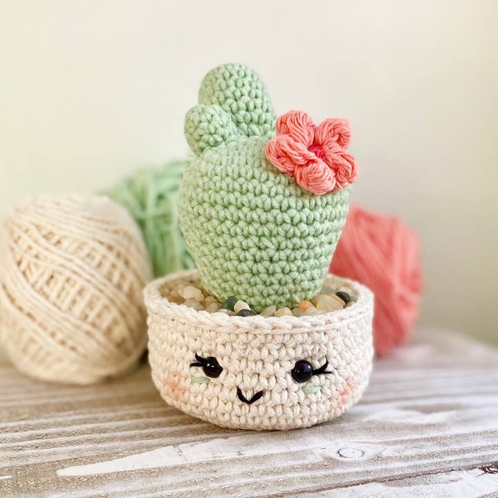 Crochet Desert Blossom Cactus Plant Car Dashboard Decor Gift for wholesale by Anh2 LTD