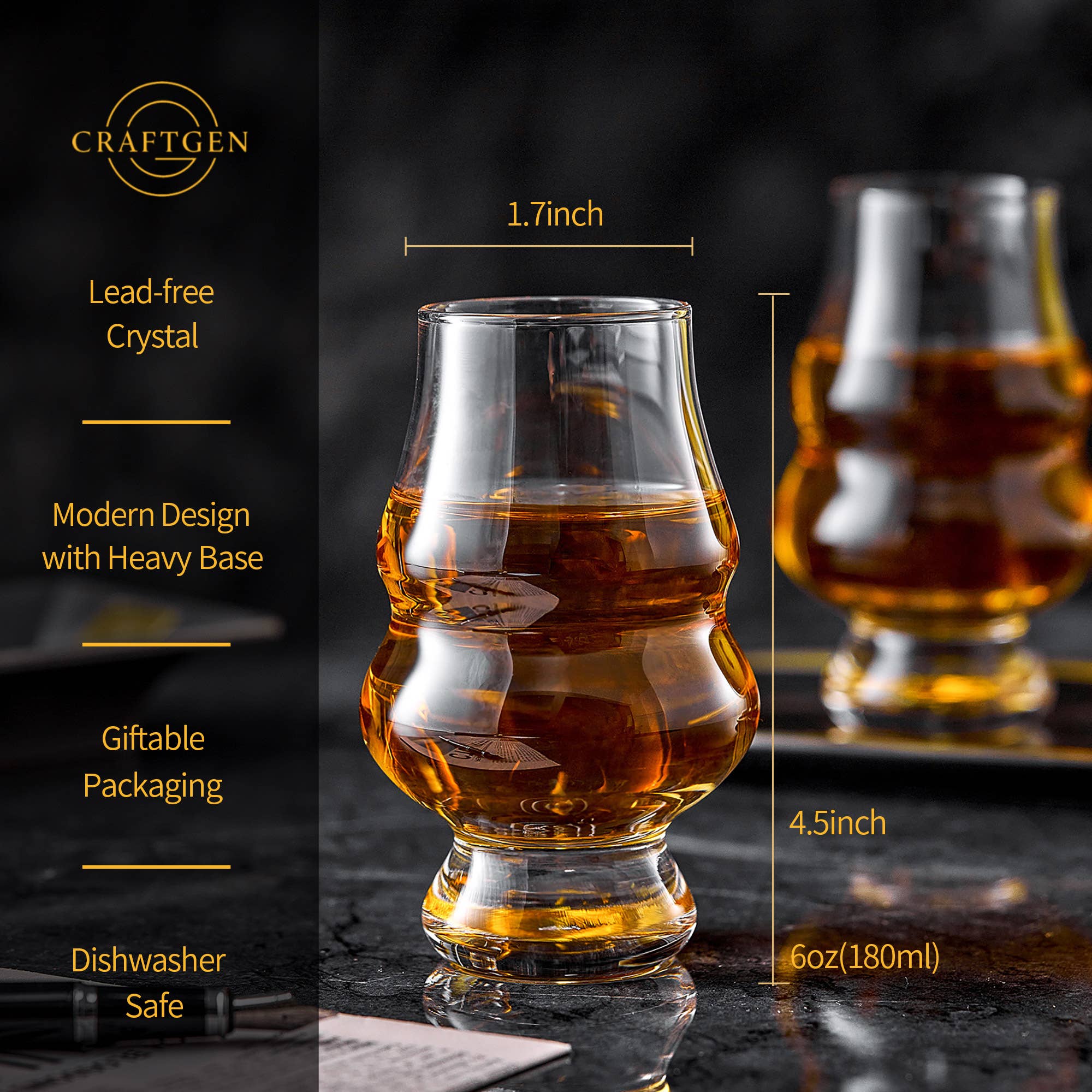 CRAFTGEN - Wholesale Cocktail/likeur glas - Whiskyproefglas, Bourbon-glas, Crystal Snifter-glas2