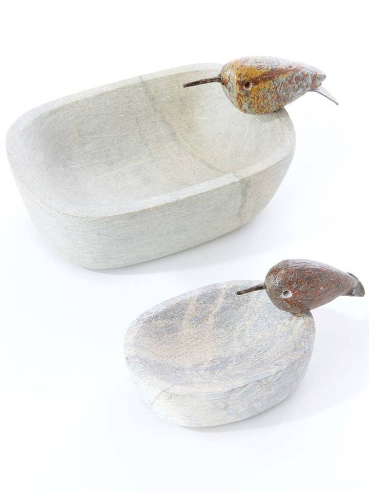Shona Stone Oval Bird Dishes for wholesale by Swahili | AFRICAN MODERN