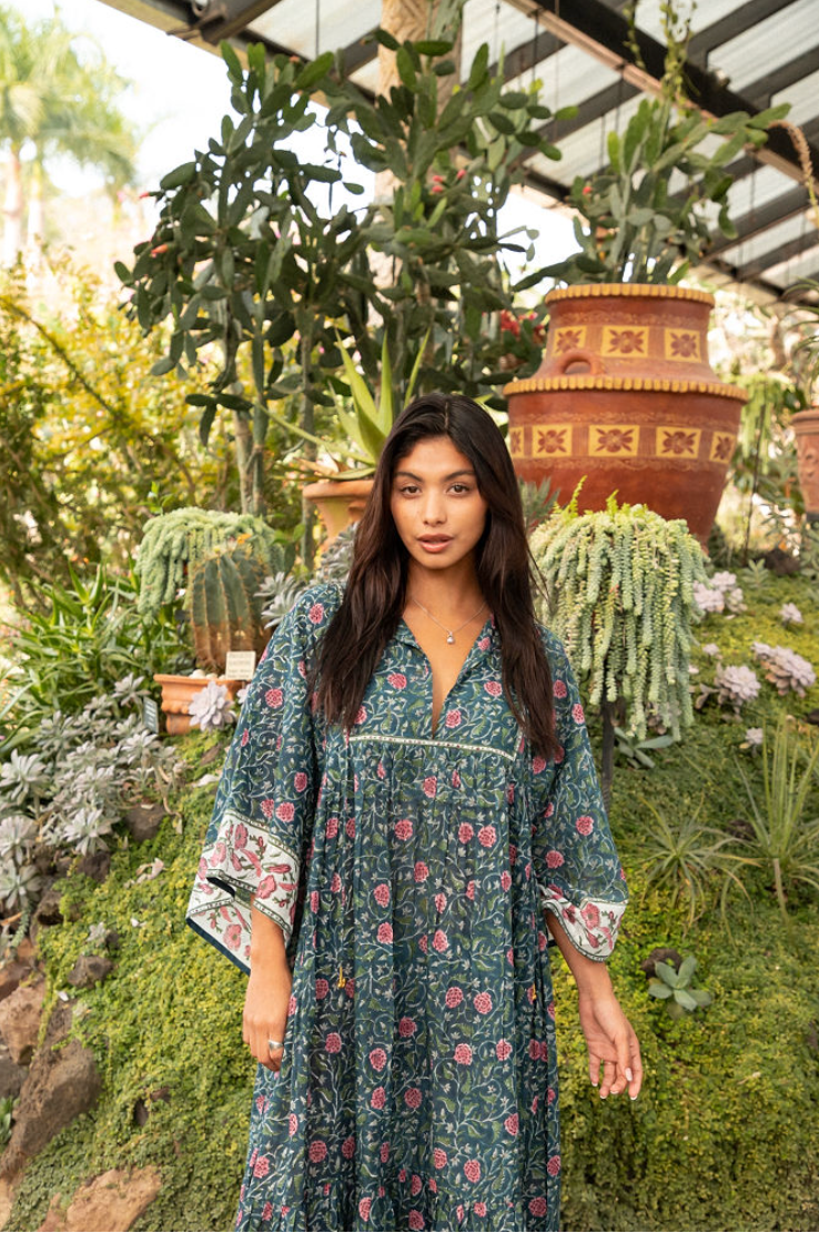 The Fox and The Mermaid - Vente Robe – femme - Robe Maxi Bohème Imprimée à Blocs (Chahna)9