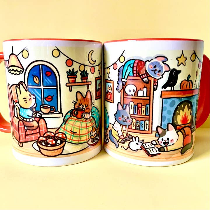 Cosy Cat 11oz Mug for wholesale by Ellen Stubbings Illustration