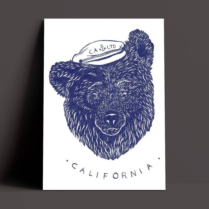 Sailor Bear White Poster for wholesale by State Bliss