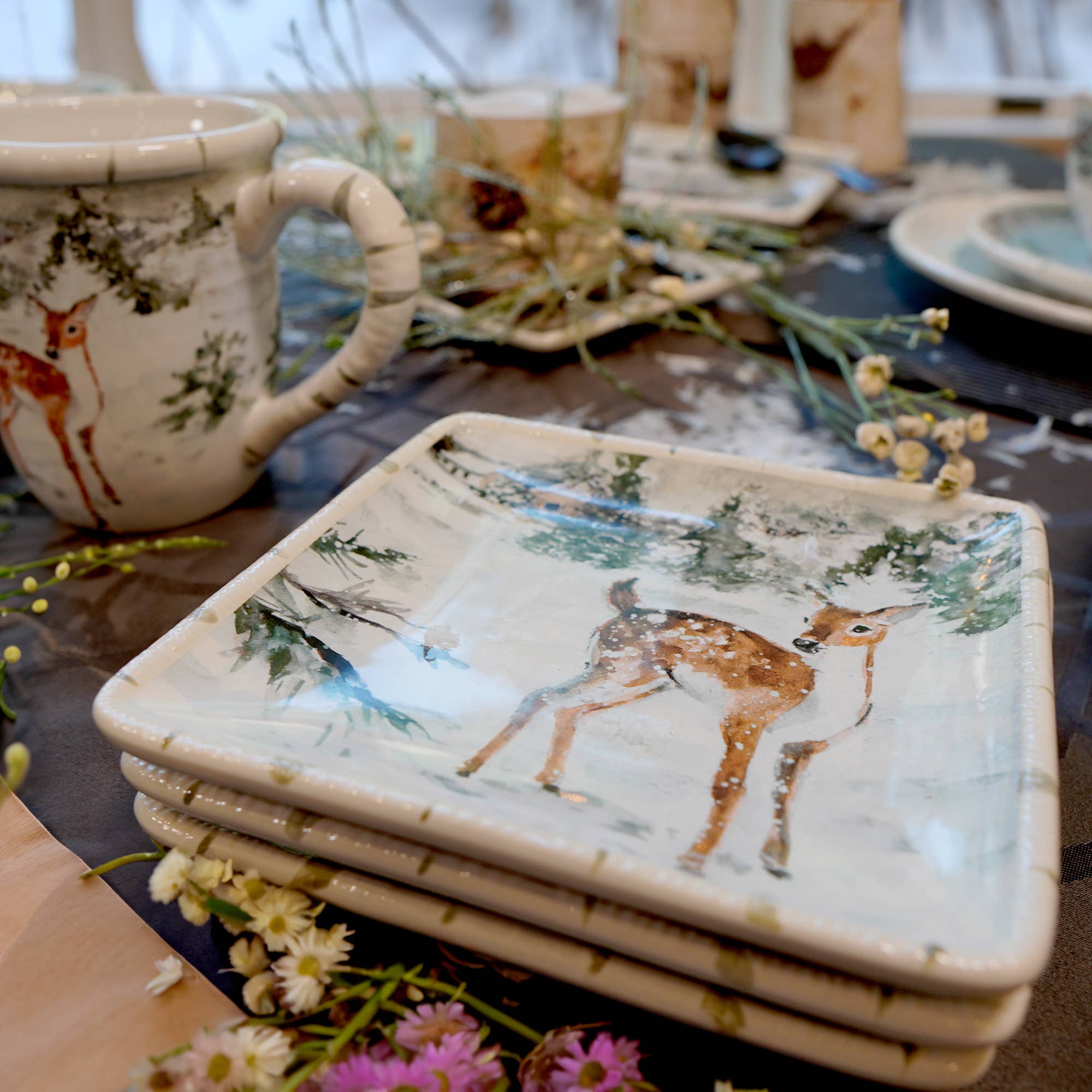 Certified International - Wholesale Dinner plate - Winter's Frost Christmas Canape Plate 6in asst.1