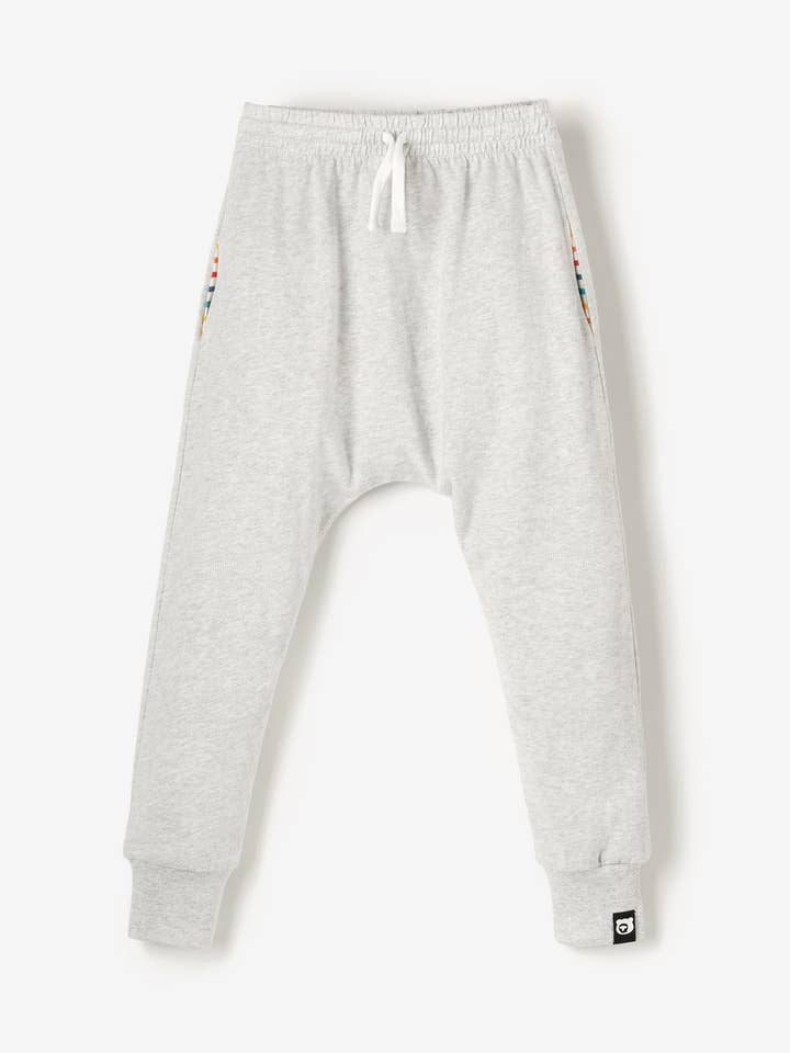 Organic Knee Patch Jersey Joggers - Grey Marl for wholesale by The QT (UK)