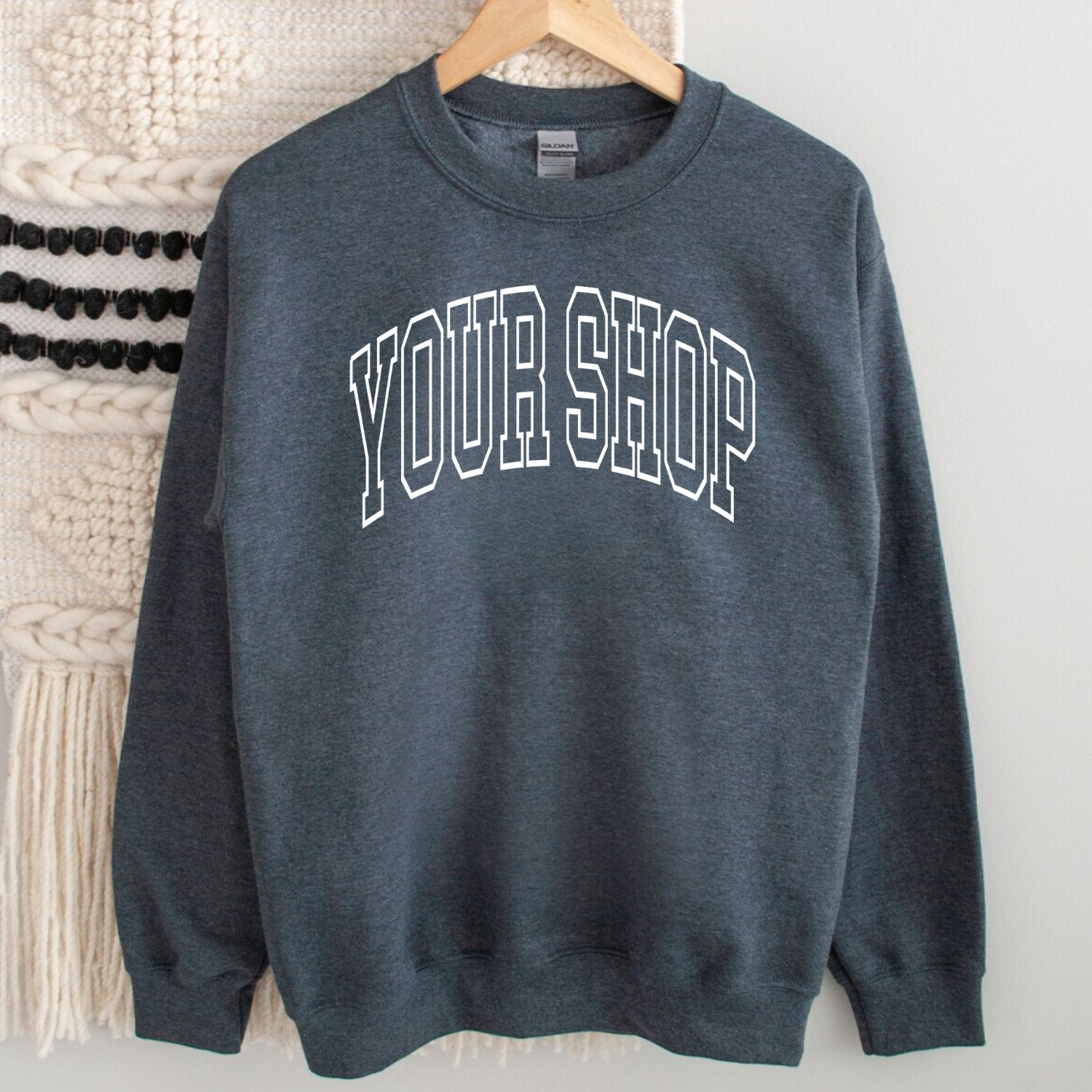 Faith & Life Christian Brands - Wholesale Graphic Sweatshirt - Women's - Custom Shop Name Varsity Letter Local Spirit Sweatshirt8