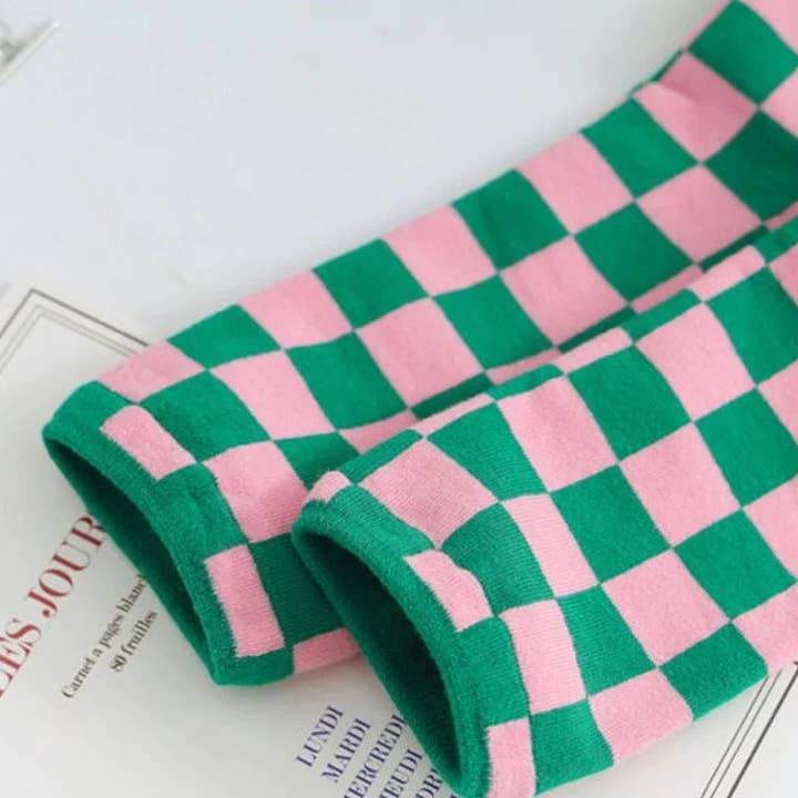 Weavey Studio - Wholesale Socks - Women's - Checkered Socks (High Ankle)
