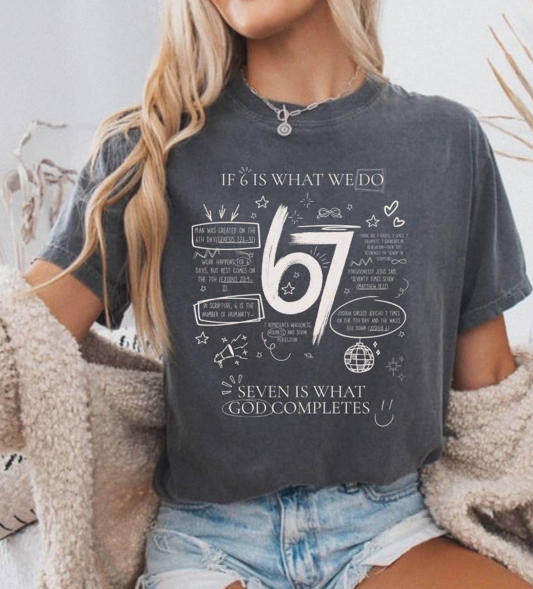 Posh Magnolia Boutique - Vendita all'ingrosso Maglietta stampata - Donna - 67 Maglietta Grafica Comfort Color Religiosa, Maglietta Fede