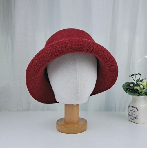 Comfortarians - Vendita all'ingrosso Cappello da pescatore - Donna - Cappello a secchiello in lana regolabile da donna, blocchi di colore, autunno inverno5