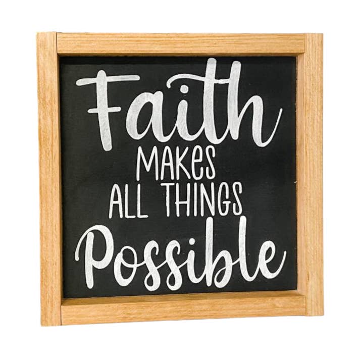 Tro gör allt möjligt Inramat träskylt för wholesale av Windsor Lane Handmade Decor & More