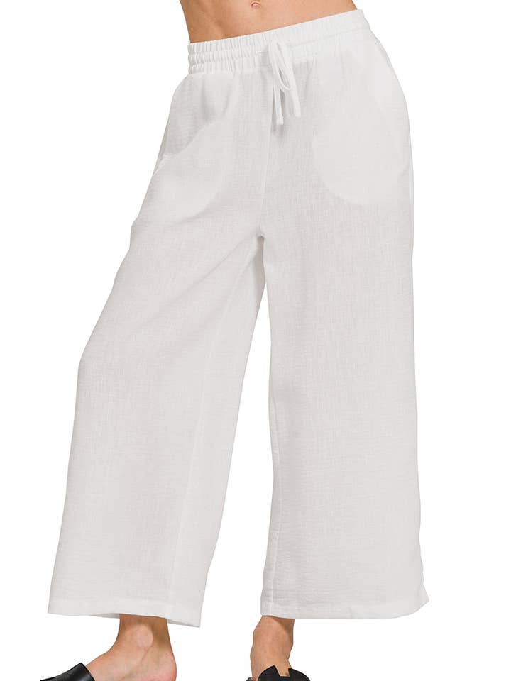 42POPS - Wholesale Pants - Women's - `.Elasticband Waist Wide Pants W/ Pockets5