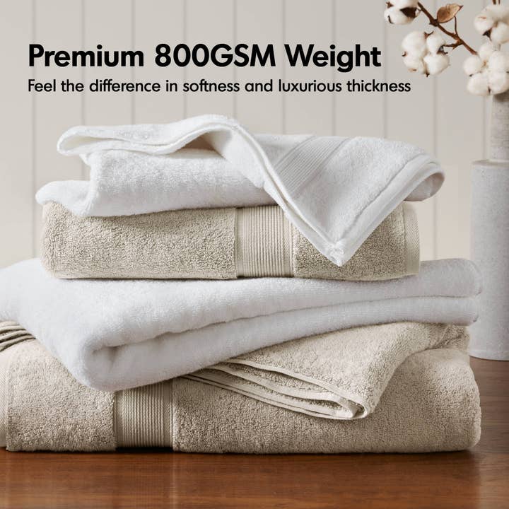 Olliix - Wholesale Towel Set - 800gsm Oversized 2-Piece Bath Towel/Bath Sheet Set, White8