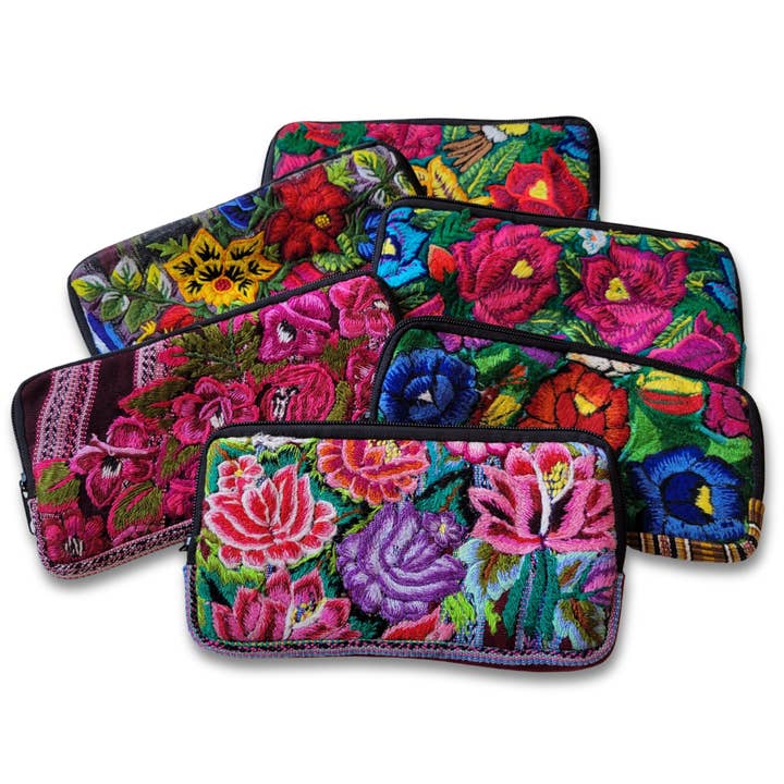 Flower Wallet | Assorted Recycled Huipil for wholesale by Unique Batik Fair Trade