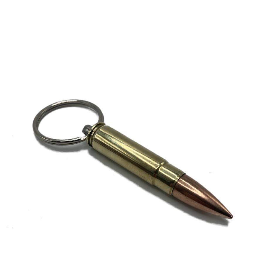 Vermont Cut Coins & 2nd Shot Round - Wholesale Keychain - Unisex - Bullet Keychains Style2- Many Calibers - .223 .45 9mm 50 BMG9