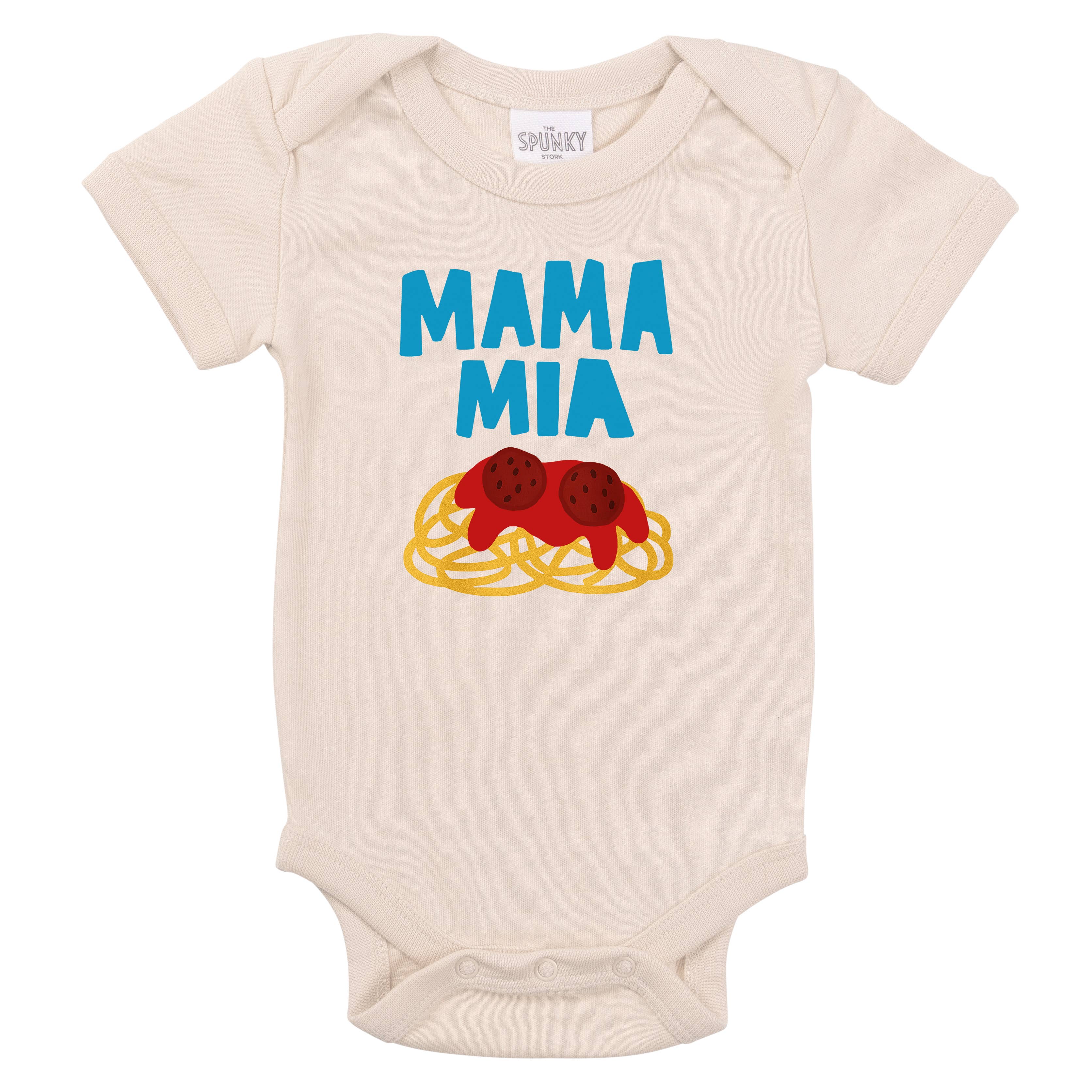 Spunky Stork - Wholesale Screen Printed T-Shirt - Kids - Mama Mia Italian Food Spaghetti Funny Baby Kids Organic Tee2