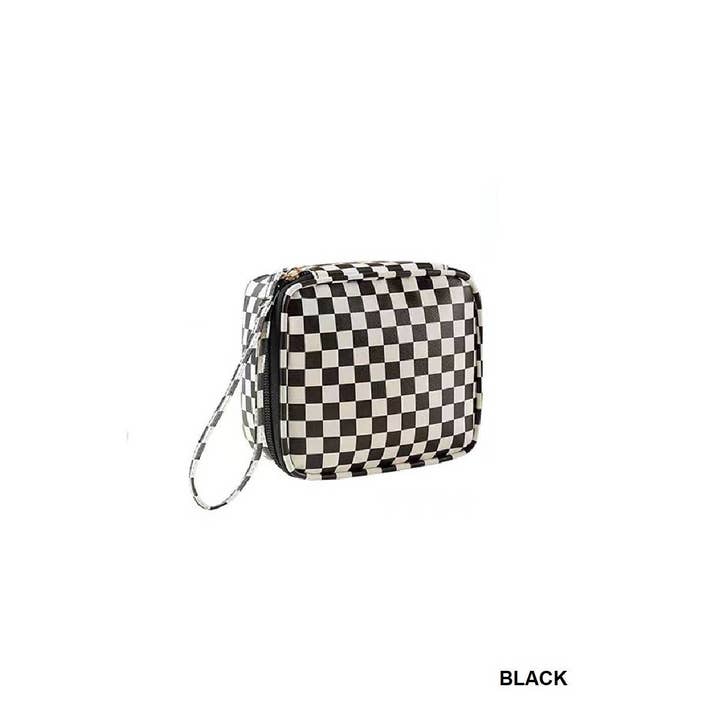 Vanilla Monkey - Wholesale Makeup/Cosmetic Bag - Checkered Cosmetic Makeup Travel Case