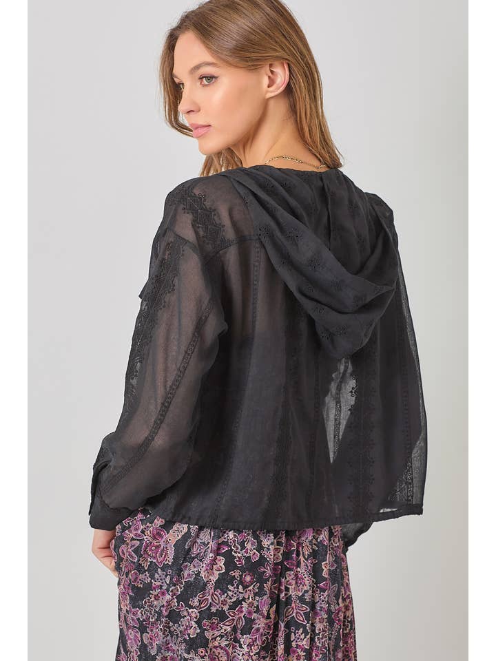 Mystree - Wholesale Jacket - Women's - 61094 Eyelet Adjustable Bottom Hoodie Jacket