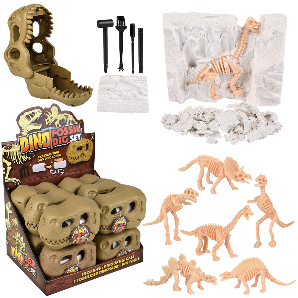 The Toy Network - Wholesale Toy Set - Kids - (T) 6" DINOSAUR FOSSIL DIG SET 12CT6