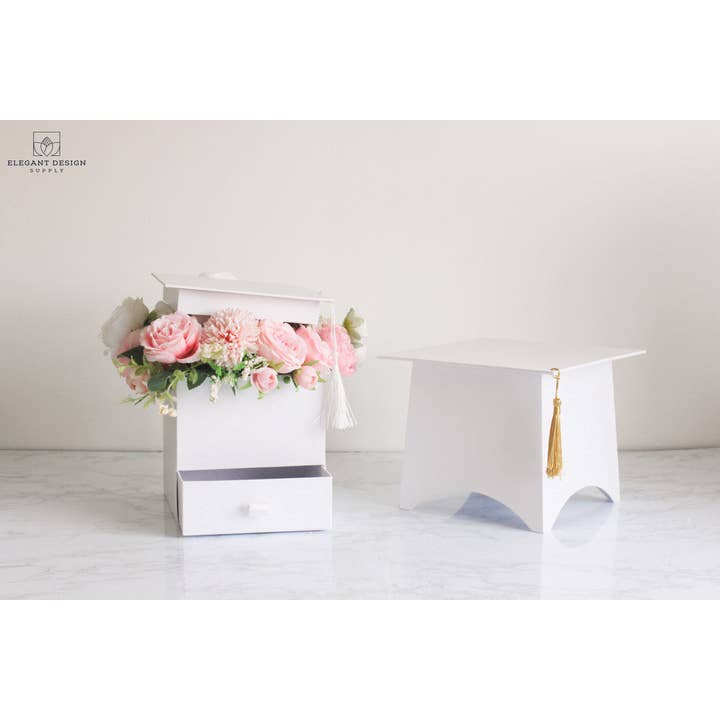 Elegant Design Supply - Wholesale Gift Box - Square Graduation Hat Flower Box with Drawer