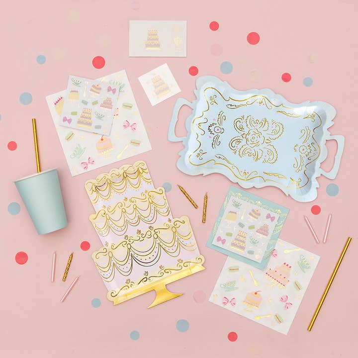 Jollity & Co. + Daydream Society – Großhandel Temporäres Tattoo – Kinder – Temporäre Tattoos „Let Them Eat Cake“, 2 Stück
