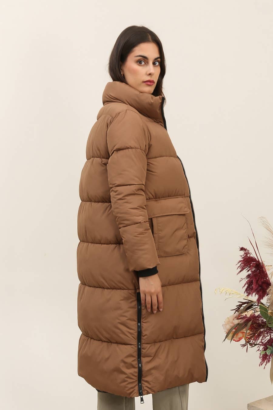 Attrait Paris - Vendita all'ingrosso Piumino - Donna - Giacca imbottita lunga trapuntata con collo alto14