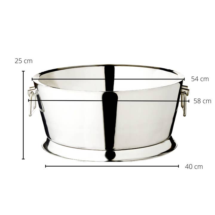 EDZARD - Wholesale Wine Bucket - Champagne Cooler Michigan with handles, Stainless Steel