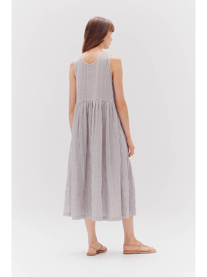 Grade & Gather - Wholesale Dress - Women's - 61098GH -Â GINGHAM CHECK SUMMER EASY DRESS