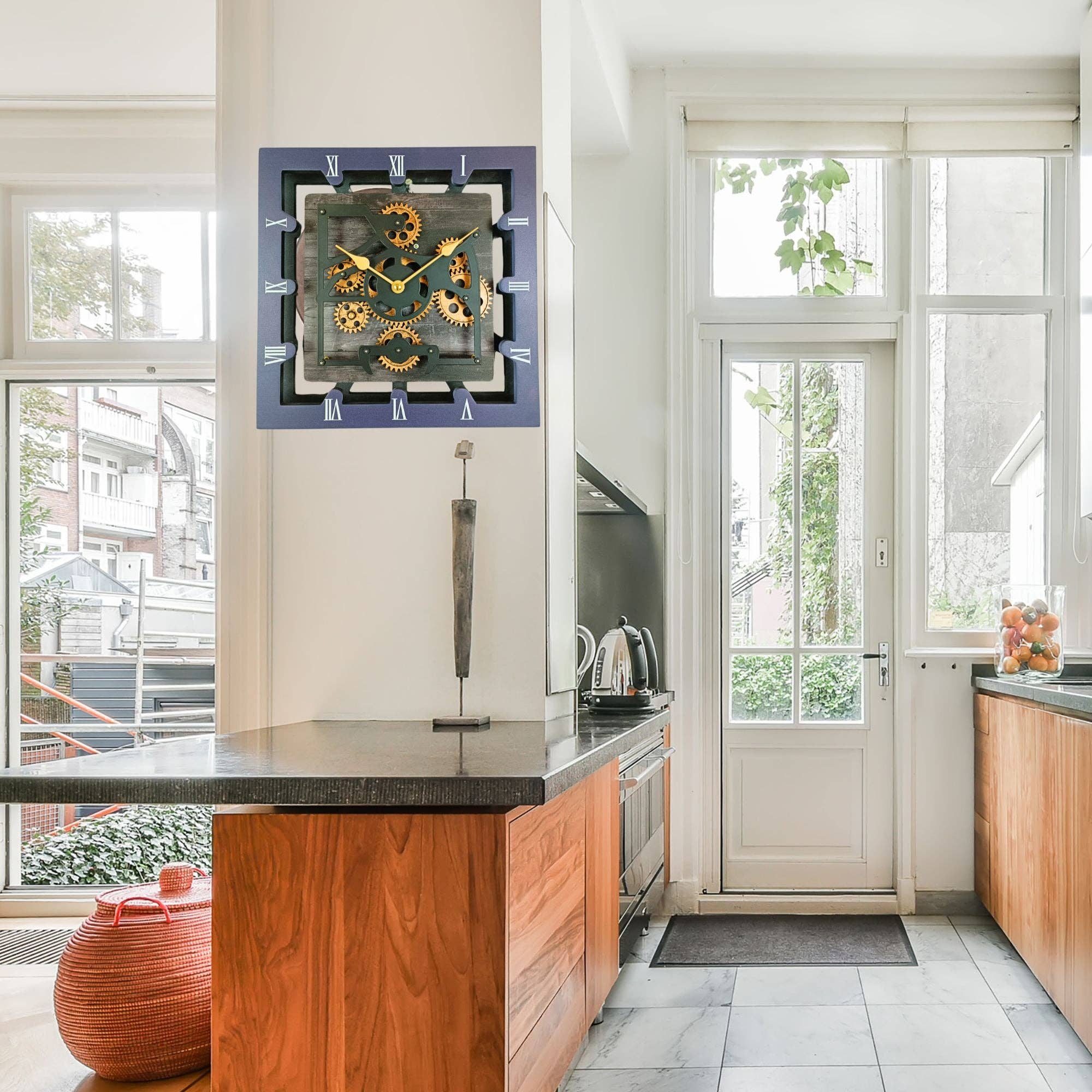 The Gears Clock - Wholesale Desk Clock - CANADA LINE DESK CLOCK SQUARE (HYBRID WALL) 10 INCH VINTAGE BLACK9