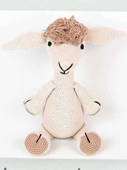 Lena the Llama Organic Hand Knitted Stuffed Animal Doll for wholesale by Cuddoll