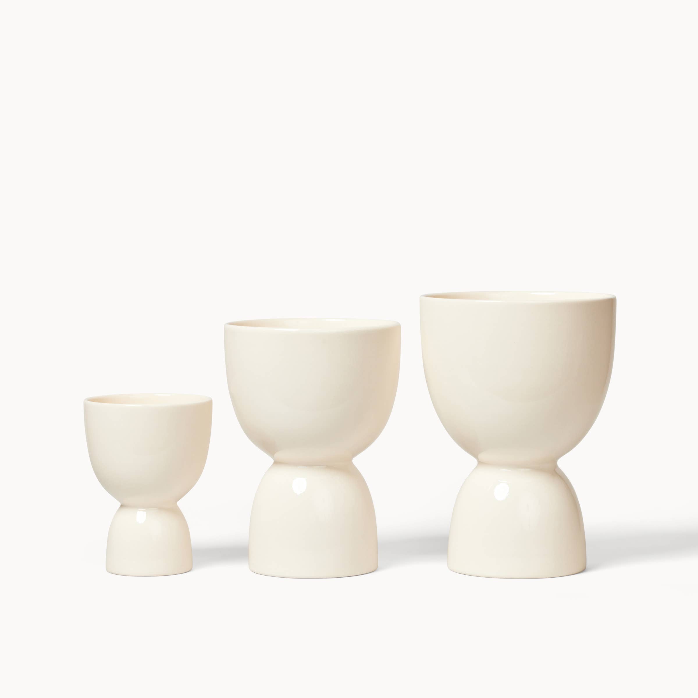 Franca - Wholesale Plant Pot - White Stacked Planters (Gloss)3