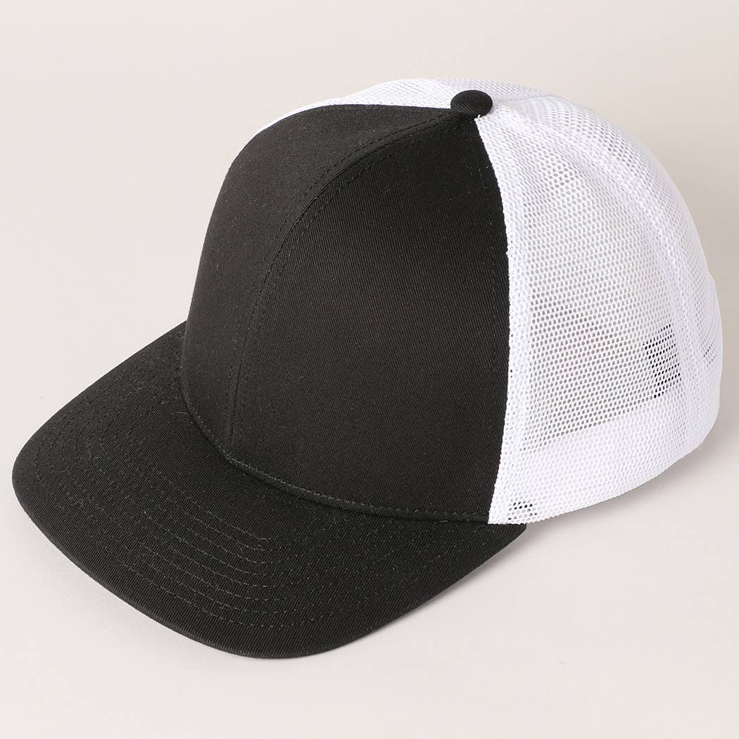 Fashion City - Wholesale Trucker Hat - Unisex - Two Tone Cotton Trucker Hat with Mesh Back2