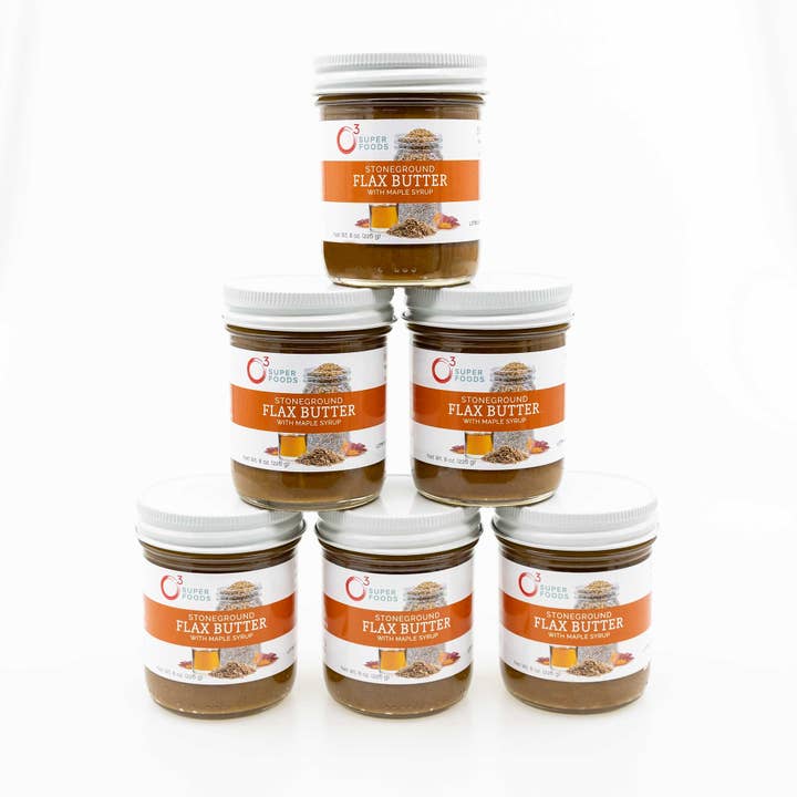 Flachsbutter 8 oz Behälter — Original Ahorn für den Großhandel von O3 Superfoods