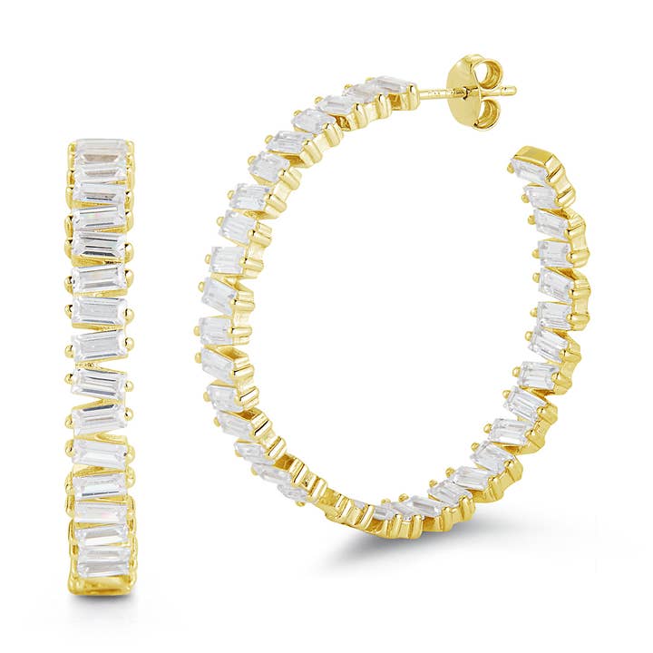 Glaze Jewelry - Vendita all'ingrosso Orecchini a cerchio - Orecchini a cerchio Baguette CZ1