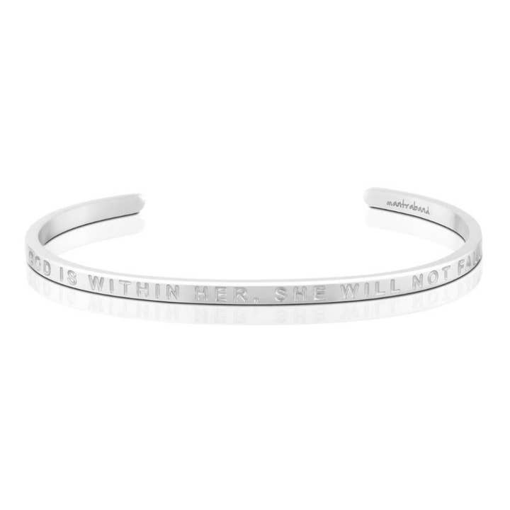 God is in haar, zij zal niet vallen (geen inkt) - armband voor wholesale door MantraBand