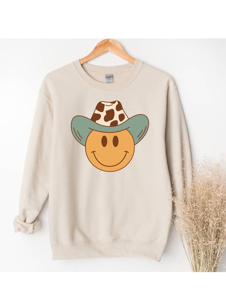 Blije Cowboy Crewneck voor wholesale door Casual Mode