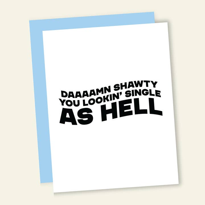 Single as Hell | Tarjeta de felicitación divertida para una ruptura de divorcio para venta al por mayor de That’s So Andrew