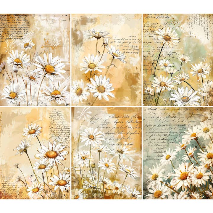 Papiers de riz Daisy, 8 x 10,5 pouces (A4) pour la vente par Craft Kreatively